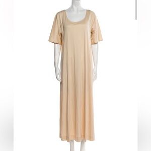 Lemaire 100% Cotton Scoop Neck Elegant Cream Maxi Dress